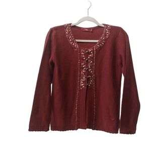 Virsa Ladies Long Sleeve Embellished Cardigan Sweater